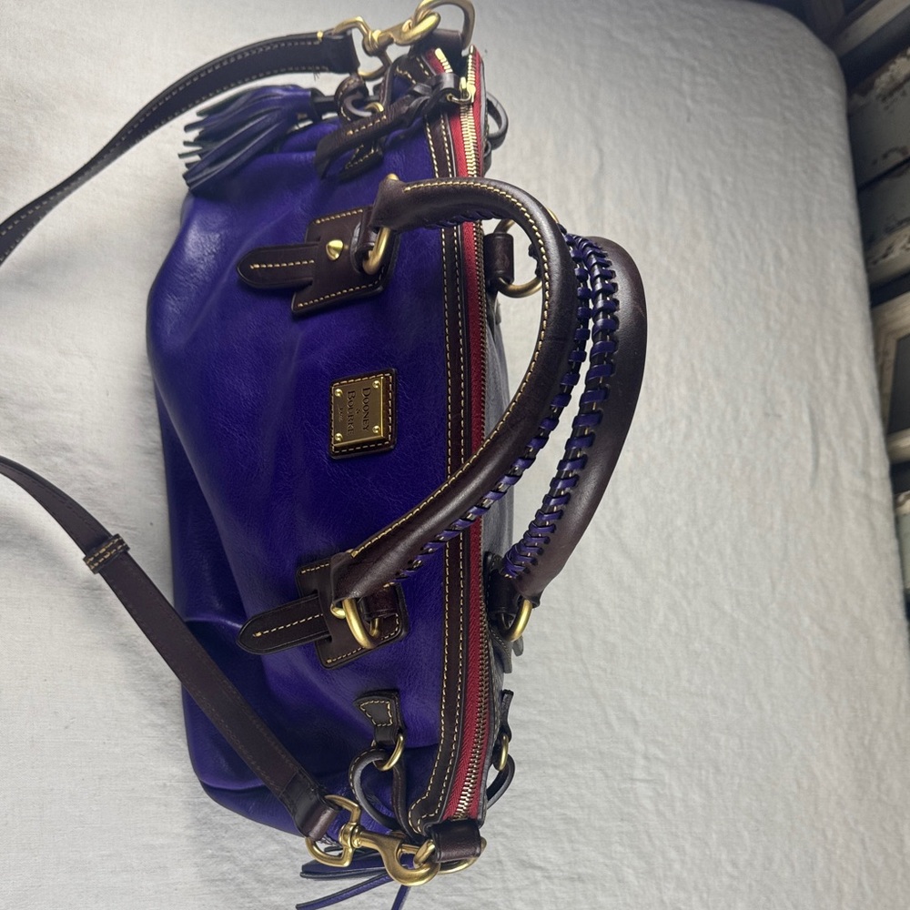 Dooney & Bourke Stanwich Satchel Purple Toledo Leather. RARE. - Picture 4 of 16